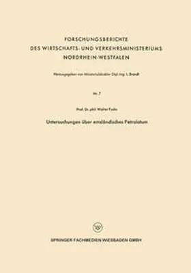 Fuchs |  Untersuchungen über emsländisches Petrolatum | eBook | Sack Fachmedien