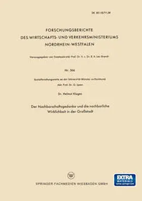 Klages |  Der Nachbarschaftsgedanke und die nachbarliche Wirklichkeit in der Großstadt | eBook | Sack Fachmedien