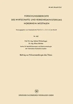 Winterhager |  Beitrag zur Pulvermetallurgie des Titans | eBook | Sack Fachmedien