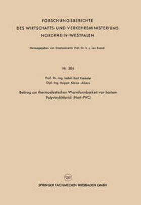 Krekeler |  Beitrag zur thermoelastischen Warmformbarkeit von hartem Polyvinylchlorid (Hart-PVC) | eBook | Sack Fachmedien