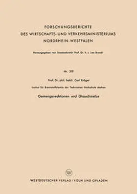 Kröger |  Gemengereaktionen und Glasschmelze | eBook | Sack Fachmedien