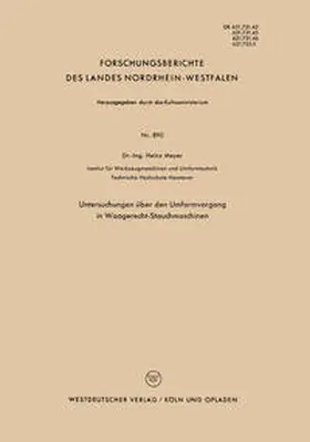 Meyer | Untersuchungen über den Umformvorgang in Waagerecht-Stauchmaschinen | E-Book | sack.de