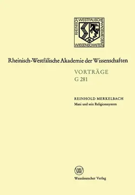 Merkelbach |  Mani und sein Religionssystem | Buch |  Sack Fachmedien