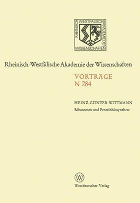Wittmann |  Wittmann, H: Ribosomen und Proteinbiosynthese | Buch |  Sack Fachmedien