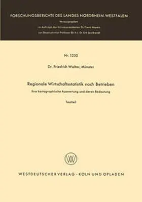 Walter |  Regionale Wirtschaftsstatistik nach Betrieben | eBook | Sack Fachmedien