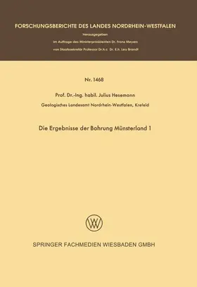 Hesemann |  Die Ergebnisse der Bohrung Münsterland 1 | Buch |  Sack Fachmedien