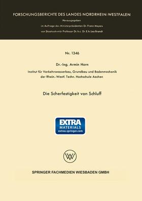 Horn |  Die Scherfestigkeit von Schluff | Buch |  Sack Fachmedien