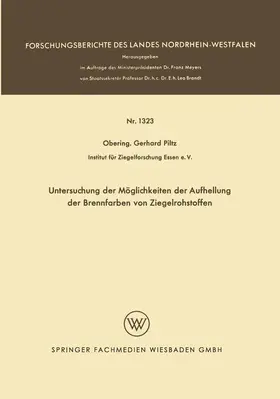 Piltz |  Untersuchung der Möglichkeiten der Aufhellung der Brennfarben von Ziegelrohstoffen | Buch |  Sack Fachmedien