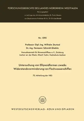 Sturtzel |  Untersuchung von Ellipsoidformen zwecks Widerstandsverminderung von Flachwasserschiffen | Buch |  Sack Fachmedien