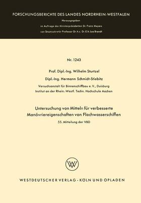 Sturtzel |  Untersuchung von Mitteln für verbesserte Manövriereigenschaften von Flachwasserschiffen | Buch |  Sack Fachmedien