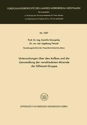 Konopicky |  Untersuchungen über den Aufbau und die Umwandlung der verschiedenen Minerale der Sillimanit-Gruppe | Buch |  Sack Fachmedien