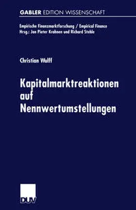 Wulff |  Kapitalmarktreaktionen auf Nennwertumstellungen | eBook | Sack Fachmedien