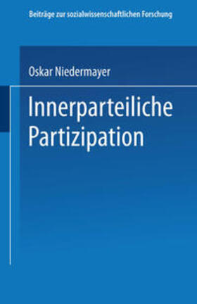 Niedermayer |  Innerparteiliche Partizipation | eBook | Sack Fachmedien