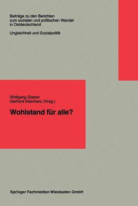 Glatzer |  Wohlstand für alle? | Buch |  Sack Fachmedien