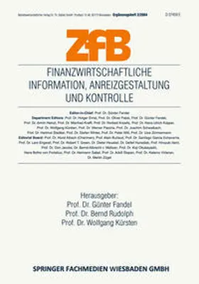 Fandel / Rudolph / Kürsten |  Finanzwirtschaftliche Information, Anreizgestaltung und Kontrolle | eBook | Sack Fachmedien