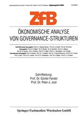 Fandel / Jost |  Ökonomische Analyse von Governance-Strukturen | eBook | Sack Fachmedien