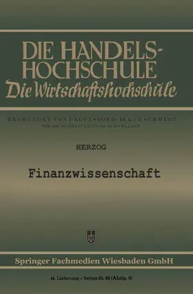 Herzog |  Finanzwissenschaft | Buch |  Sack Fachmedien