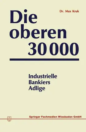 Kruk |  Die oberen 30000 | Buch |  Sack Fachmedien