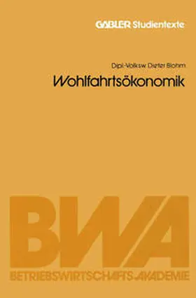 Blohm |  Wohlfahrtsökonomik | eBook | Sack Fachmedien