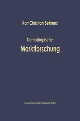 Behrens |  Demoskopische Marktforschung | eBook | Sack Fachmedien