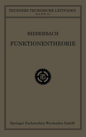 Bieberbach |  Funktionentheorie | Buch |  Sack Fachmedien