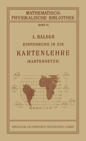 Balser |  Einführung in die Kartenlehre | Buch |  Sack Fachmedien