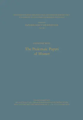 West |  The Ptolemaic Papyri of Homer | Buch |  Sack Fachmedien