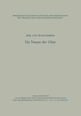 Weisgerber |  Die Namen der Ubier | eBook | Sack Fachmedien