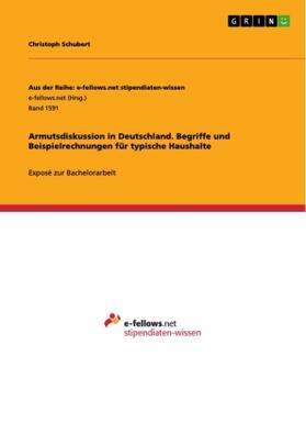 Schubert |  Armutsdiskussion in Deutschland. Begriffe und Beispielrechnungen für typische Haushalte | Buch |  Sack Fachmedien