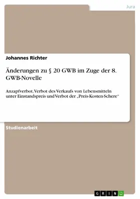 Richter |  Änderungen zu § 20 GWB im Zuge der 8. GWB-Novelle | eBook | Sack Fachmedien