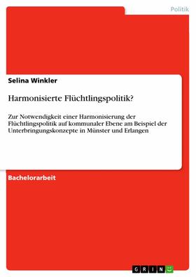 Winkler |  Harmonisierte Flüchtlingspolitik? | eBook | Sack Fachmedien