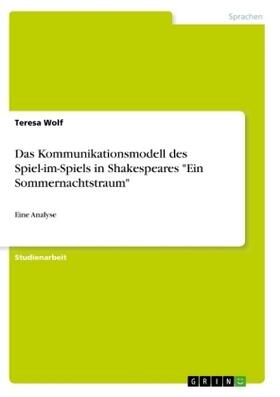Wolf |  Das Kommunikationsmodell des Spiel-im-Spiels in Shakespeares "Ein Sommernachtstraum" | Buch |  Sack Fachmedien