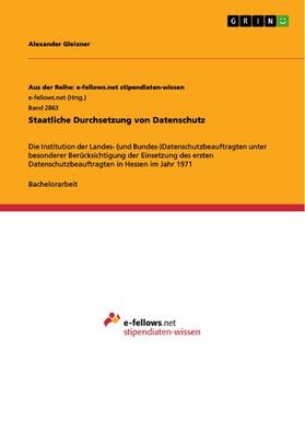 Gleixner |  Staatliche Durchsetzung von Datenschutz | eBook | Sack Fachmedien