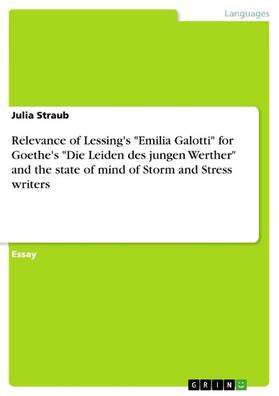 Straub |  Relevance of Lessing's "Emilia Galotti" for Goethe's "Die Leiden des jungen Werther" and the state of mind of Storm and Stress writers | eBook | Sack Fachmedien