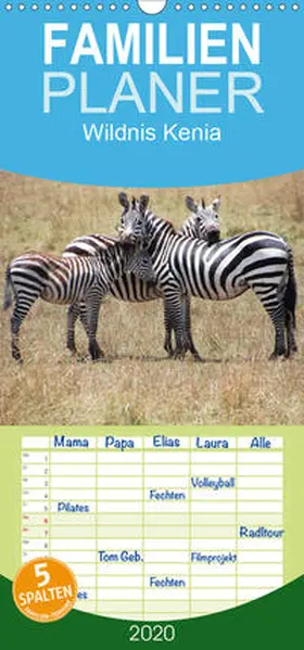 Schwarz |  Wildnis Kenia - Familienplaner hoch (Wandkalender 2020 , 21 cm x 45 cm, hoch) | Sonstiges |  Sack Fachmedien