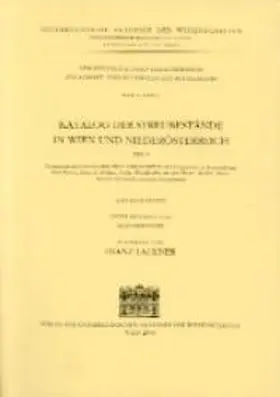 Lackner |  Katalog der Streubestände in Wien und Niederösterreich | Buch |  Sack Fachmedien