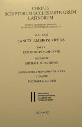 Petschenig / Zelzer |  Ambrosius. Opera | Buch |  Sack Fachmedien