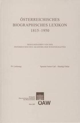 ÖBL Redaktion |  Österreichisches Biographisches Lexikon 1815-1950 59. Lieferung | Buch |  Sack Fachmedien