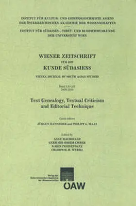 MacDonald / Oberhammer / Preisendanz |  Wiener Zeitschrift für die Kunde Südasiens, Band 52?53 (2009?2010) ? Vienna Journal of South Asian Studies, Vol. 52?53 (2009?2010) | eBook | Sack Fachmedien