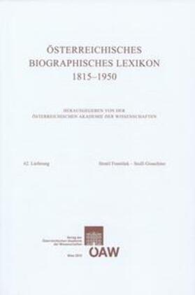 Öbl-Redaktion |  Österreichisches Biographisches Lexikon 1815-1950 / Österreichisches Biographisches Lexikon Lieferung 62 | Buch |  Sack Fachmedien