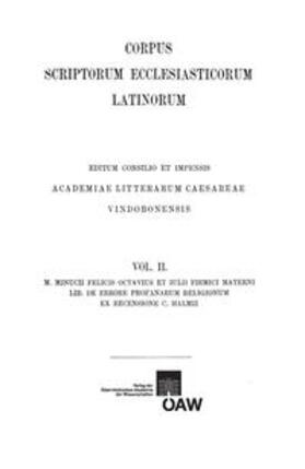 Halm |  M. Minucii Felicis Octavius et Iulii Firmici Materni liber de errore profanorum religionum | Buch |  Sack Fachmedien
