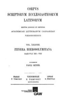 Geyer |  Itinera Hiersolymitana saeculi VI?VIII | Buch |  Sack Fachmedien