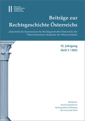 Olechowski |  Beiträge zur Rechtsgeschichte Österreichs, 12. Jahrgang, Hef | Buch |  Sack Fachmedien