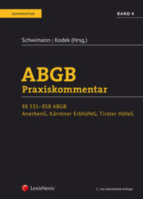 Schwimann / Kodek / Eccher |  ABGB Praxiskommentar / ABGB Praxiskommentar - Band 4, 5. Auflage | Buch |  Sack Fachmedien