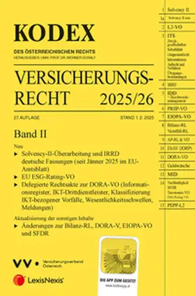 Doralt |  KODEX Versicherungsrecht Band II 2025/26 - inkl. App | Buch |  Sack Fachmedien