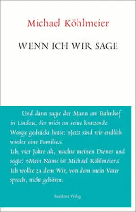 Köhlmeier |  Wenn ich wir sage | Buch |  Sack Fachmedien