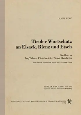 Hans |  Tiroler Wortschatz an Eisack, Rienz und Etsch | Buch |  Sack Fachmedien