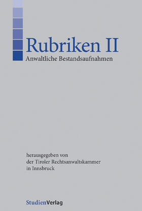 Rubriken II | Buch |  Sack Fachmedien