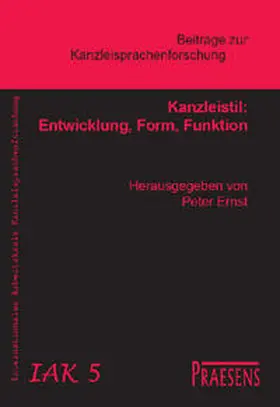 Ernst |  Kanzleistil: Entwicklung, Form, Funktion | Buch |  Sack Fachmedien