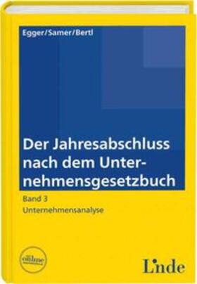 Egger / Samer / Bertl |  Der Jahresabschluss nach dem Unternehmensgesetzbuch, Band 3 | Buch |  Sack Fachmedien